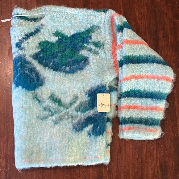 Free People Lily Pullover Sweater in Mosaic Sky Combo Size S NWT - Picture 10 of 13